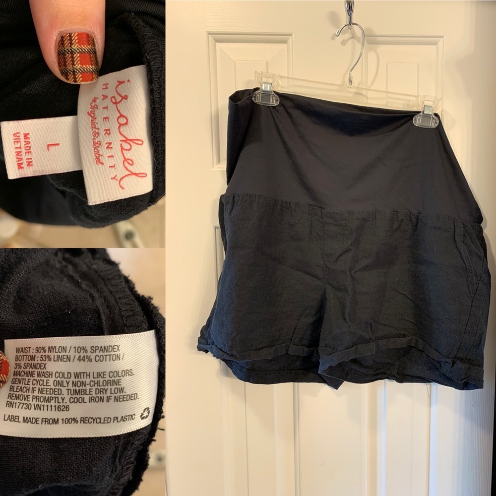 Linen maternity shorts